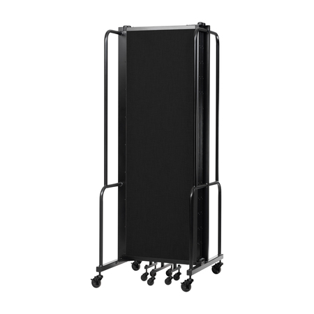 National Public Seating NPS Room Divider, 6' Height, 5 Sections, Black RDB6-5PT10